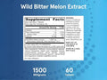 Jarrow Formulas Wild Bitter Melon Extract 1500 mg Botanical Supplement – 60 Tablets Supplement Facts panel