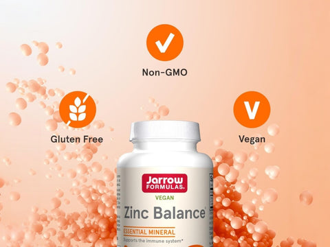Jarrow Formulas Zinc Balance 15 mg Mineral Supplement – 100 Veggie Capsules bottle angled view