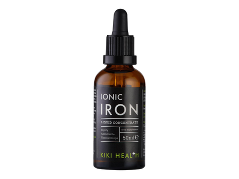 Kiki Health Ionic Iron liquid concentrate bottle on a white background