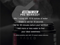 Kaged pre-workout supplement container with usage instructions on a dark background