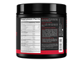Black supplement container with supplement facts label on a white background