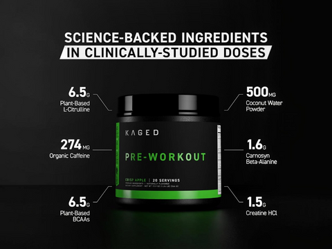 Kaged Pre Workout Supplement Powder - Berry Blast with Creatine & BCAAs - 570g