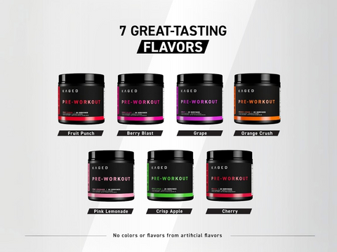 Kaged Pre Workout Supplement Powder - Berry Blast with Creatine & BCAAs - 570g
