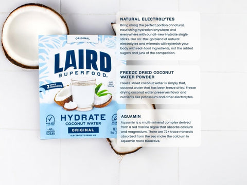 Laird Superfood Hydrate Coconut Water Powder, Original – 227g