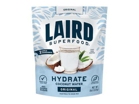 Laird Superfood Hydrate coconut water powder Original front pack 227g on white background