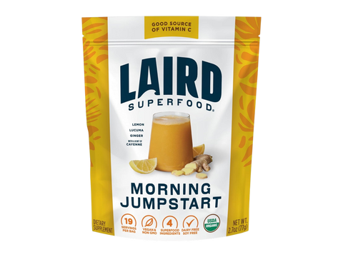 Laird Superfood Morning Jumpstart drink powder front pack 77g on white background