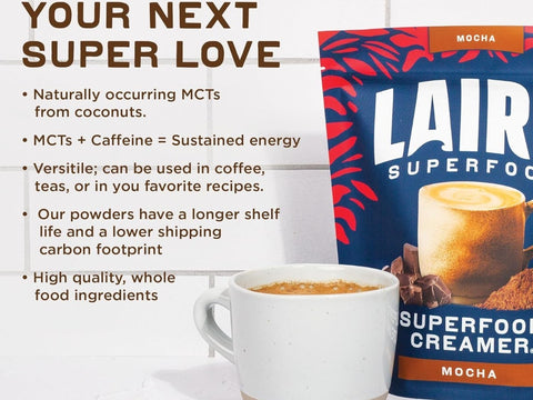 Laird Superfood Non-Dairy Coffee Creamer, Mocha – 227g