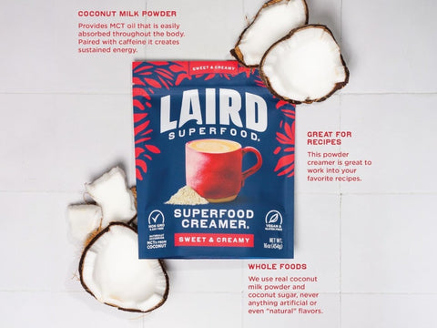 Laird Superfood Non-Dairy Coffee Creamer, Sweet & Creamy – 227g