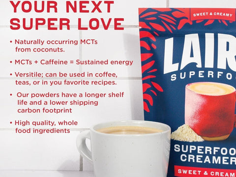 Laird Superfood Non-Dairy Coffee Creamer, Sweet & Creamy – 227g