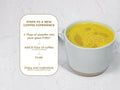How to Use: Laird Superfood turmeric coffee creamer mixing instructions 227g on white background