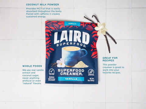 Laird Superfood Non-Dairy Coffee Creamer, Vanilla – 227g