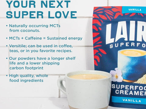 Laird Superfood Non-Dairy Coffee Creamer, Vanilla – 227g