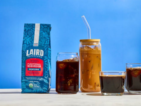 How to use: Laird Superfood Peruvian dark roast mushroom coffee 340g brewing instructions 