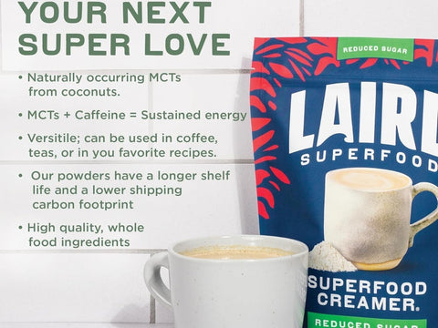 Laird Superfood Reduced Sugar Non-Dairy Coffee Creamer – 227g