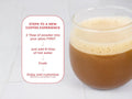 How to Use: Laird Superfood non-dairy instant latte mixing instructions 227g on white background