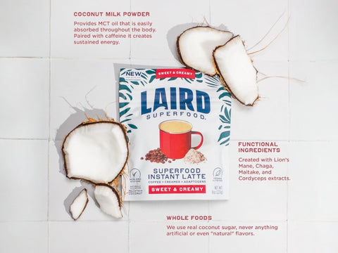 Laird Superfood Non-Dairy Instant Latte, Sweet & Creamy – 227g