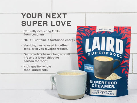 Laird Superfood Sweet & Creamy Non-Dairy Creamer with Mushrooms – 227g
