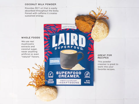 Laird Superfood Sweet & Creamy Non-Dairy Creamer with Mushrooms – 227g