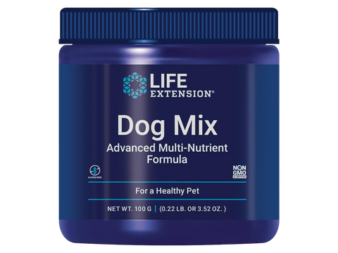 Life Extension Dog Mix daily nutritional supplement powder for dogs, 100g jar.