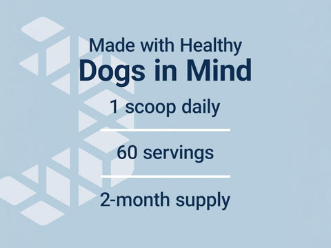 Label of Life Extension Dog Mix powder showing ingredient list and feeding guide dosage.