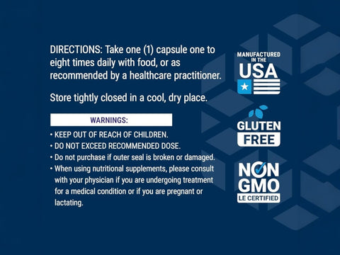 Supplement facts label and dosage 
for Life Extension Glucosamine Chondroitin capsules, showing dosage and ingredients.