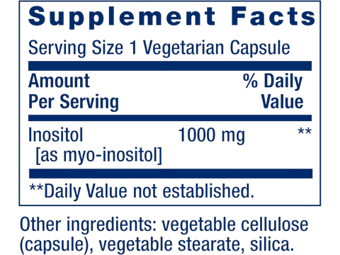 Life Extension Inositol Caps - 1000 mg Myo-Inositol Per Serving - 360 Veg Caps