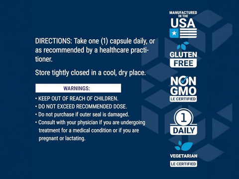 Supplement facts for Life Extension Lactoferrin showing 300mg dosage & warning.