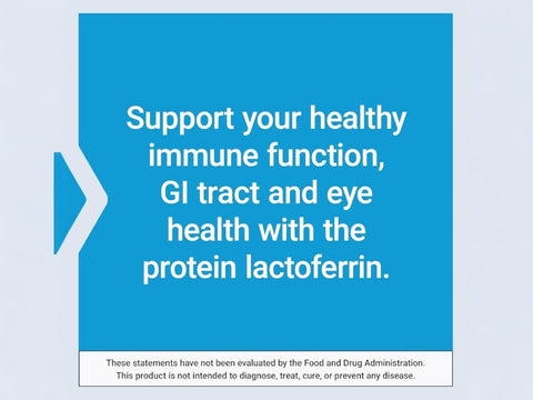 Supplement facts for Life Extension Lactoferrin showing 300mg dosage & warning