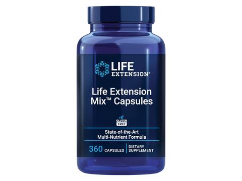 Front bottle of Life Extension Mix High-Potency Vitamin Mineral Formula, 360 capsules.