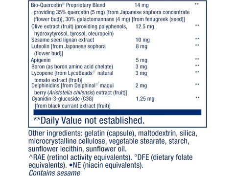 Supplement Facts panel of Life Extension Mix showing full ingredients list and serving size.
