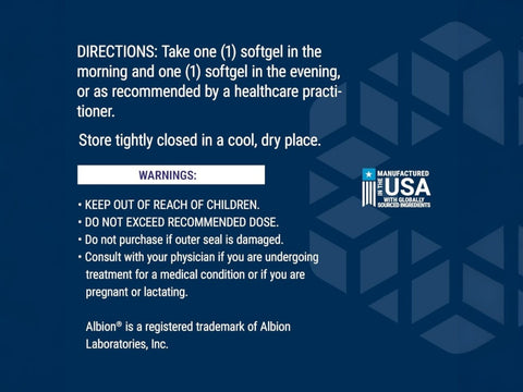 Life Extension PalmettoGuard direction panel  list.
