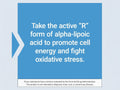 Supplement facts for Life Extension Super R-Lipoic Acid showing stabilized Na-RALA ingredient.