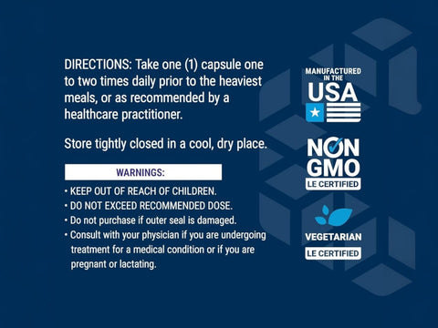 Life Extension Digestive Enzymes direction label.