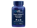 Front of Life Extension Super Omega-3 Fish Oil bottle with softgels, on white background.