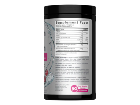 NeoCell Beauty Infusion Collagen Drink Mix Cranberry Cocktail 258g supplement facts panel