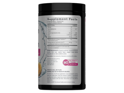 NeoCell Beauty Infusion Collagen Drink Mix Tangerine Twist 252g supplement facts panel