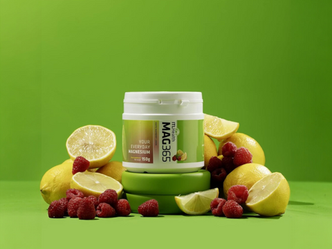 MAG365 Ionic Magnesium Powder tub, exotic raspberry lemon, 150g.