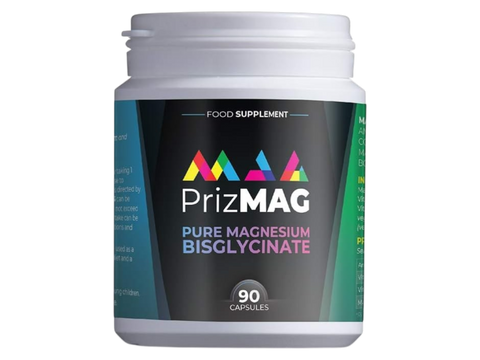 MAG365 PrizMAG Magnesium Bisglycinate bottle, 90 capsules.