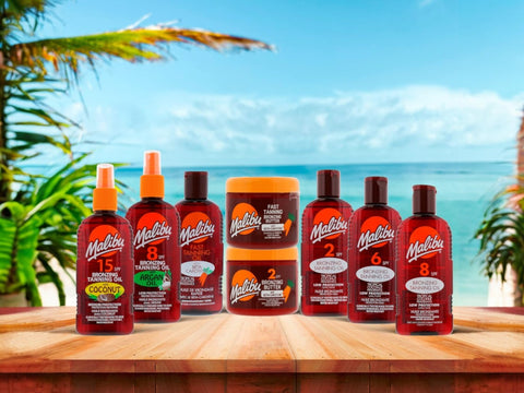 Malibu Bronzing Body Butter with Beta Carotene No SPF 300ml alongside other Malibu variants
