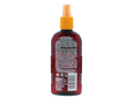 Malibu SPF15 Dry Oil Spray 200ml back label showing product information how to use and barcode
