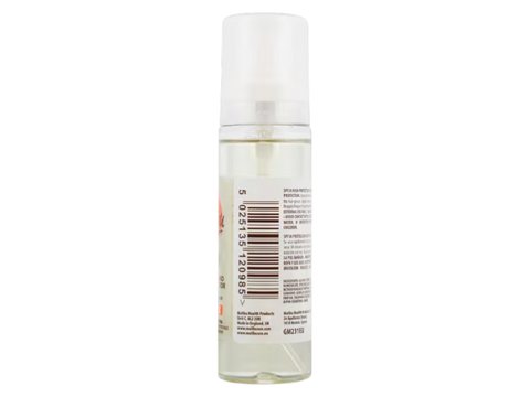 Malibu SPF 30 Scalp and Hair Protector Spray 100ml back label showing product information how to use and barcode