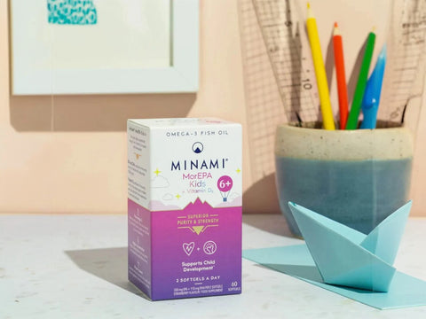 Minami MorEPA Kids 6+ – EPA, DHA & Vitamin D3, Strawberry – 60 Softgels