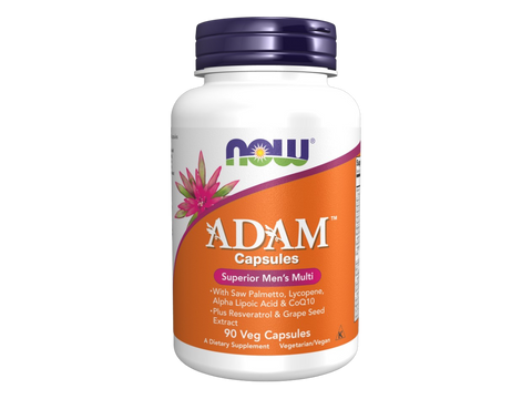 NOW Foods Adam Men's Multi Vitamin with Herbal Blend 90 Veg Capsules front bottle view