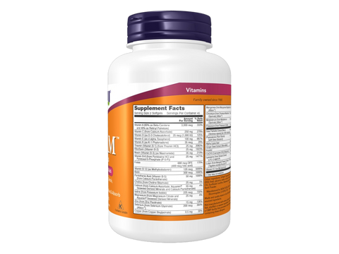 NOW Foods Adam Men's Multivitamin Softgels with Saw Palmetto and CoQ10 90 Softgels Supplement Facts label with vitamin mineral and herbal blend details
