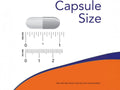 NOW Foods C-1000 Vitamin C Veg Capsules 1000 mg with Citrus Bioflavonoids capsule size comparison chart image