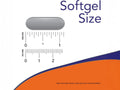 NOW Foods Cold Pressed Pumpkin Seed Oil Softgels 1000 mg Non-GMO softgel size comparison chart image
