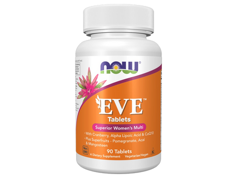 NOW Foods Eve Women's Multivitamin with Superfruits and Antioxidants Tablets 90 Tablets front bottle view
