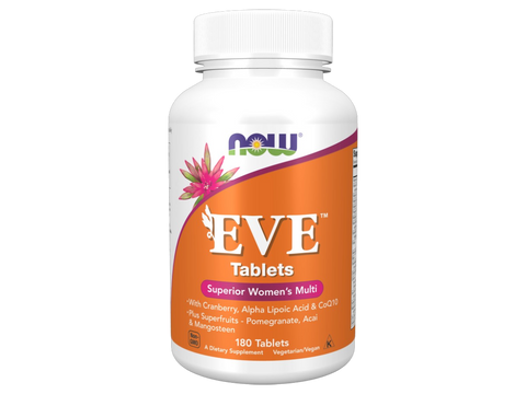 NOW Foods Eve Women's Multivitamin with Superfruits and Antioxidants Tablets 180 Tablets front bottle view