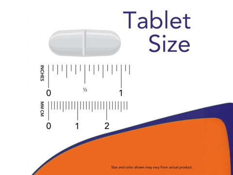 NOW Foods Extra Strength Glucosamine 1500 mg and Chondroitin 1200 mg Tablets tablet size comparison chart image