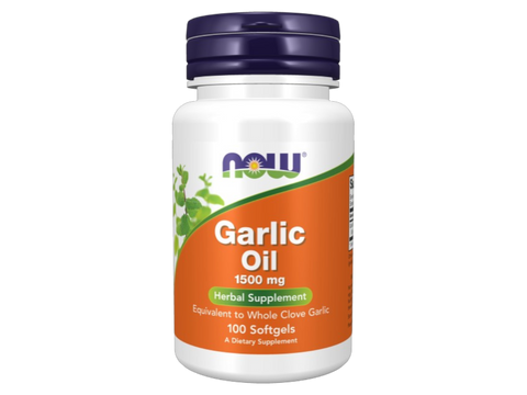 NOW Foods Garlic Oil Supplement Concentrate Softgels 1500 mg 100 Softgels front bottle view